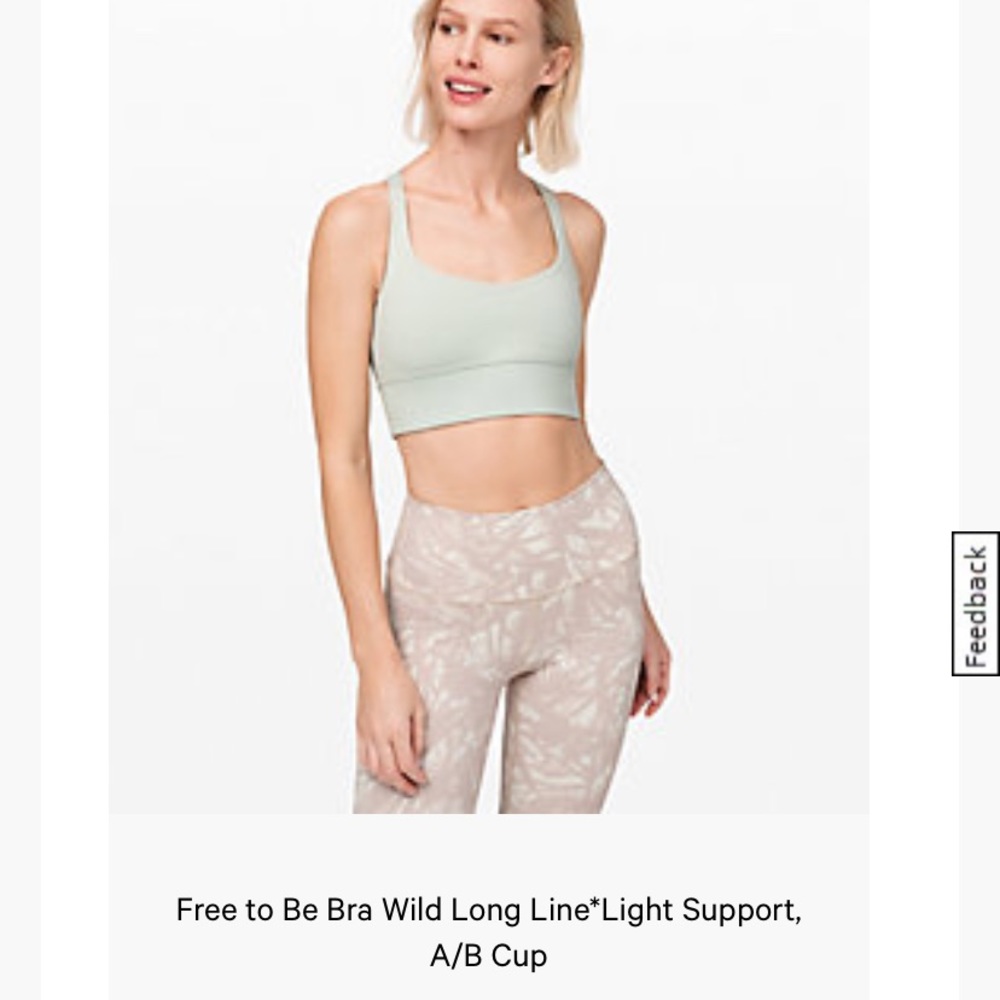 Lululemon Sport Bra/ A/B Cup /Jade Grey color